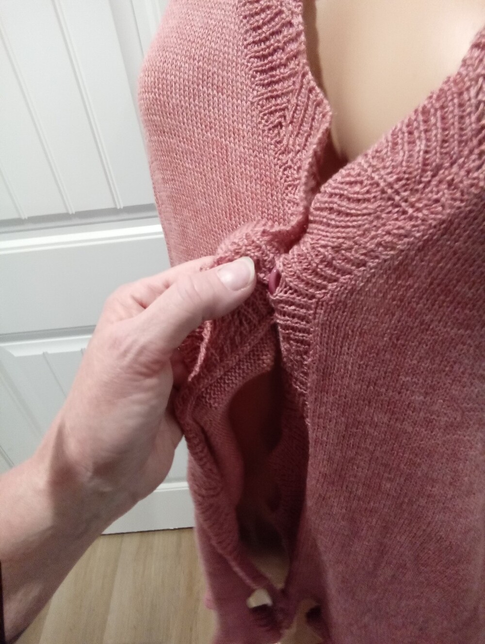 BloomChic Sz 12 NWT Pink Ruffled Rosette Knit Wool Blend Cardigan Sweater - Picture 5 of 13